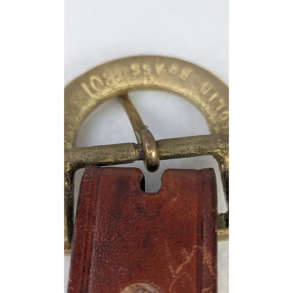 Belt made in USA solid brass buckle Y2k 34